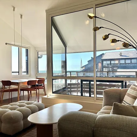 Le Ponant Duplex 3 Bedrooms, 1 Extra, Sea View, Sunset, Parking דירה